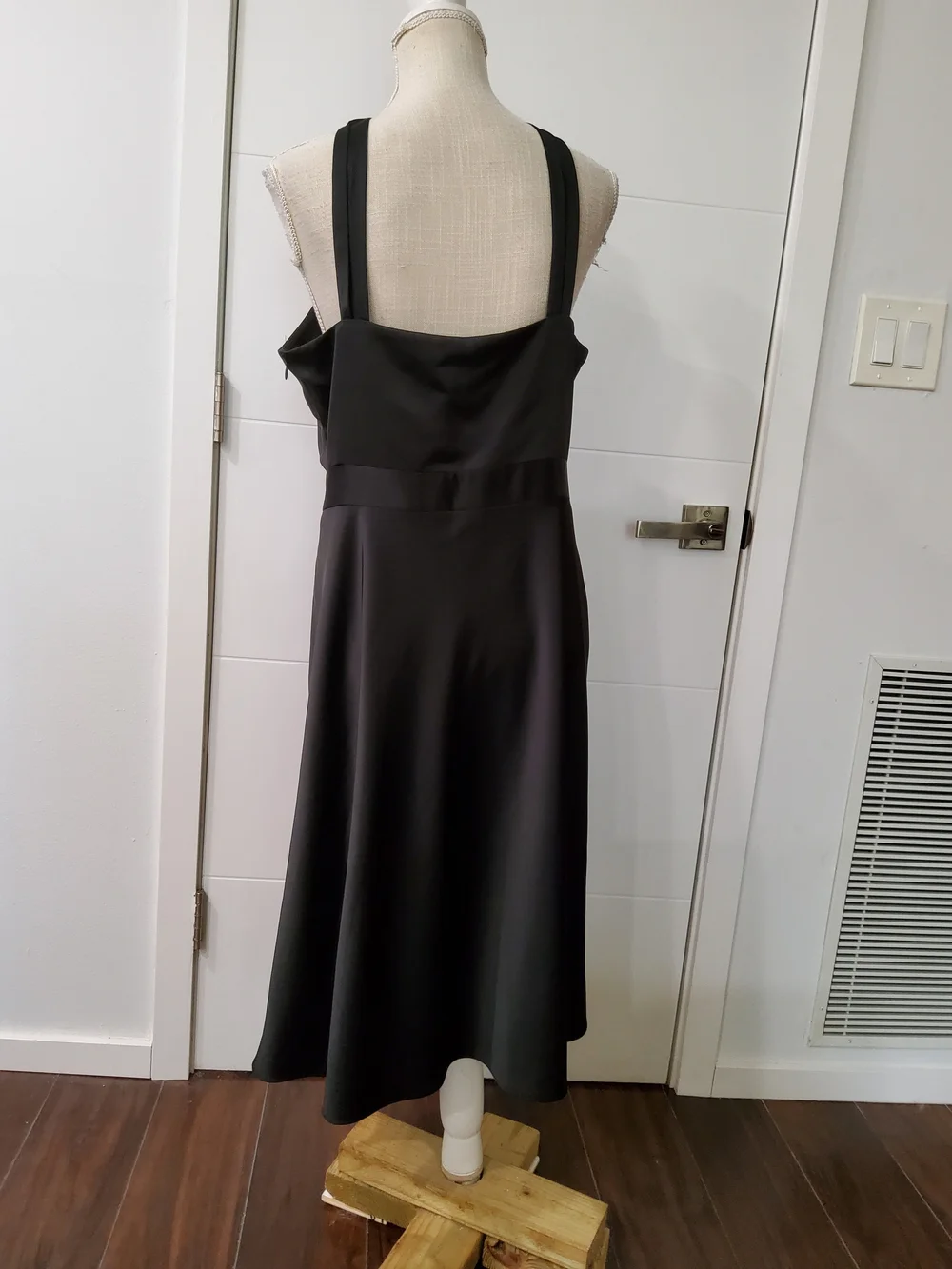 J.Crew Satin Black Halter Midi Dress Size 14